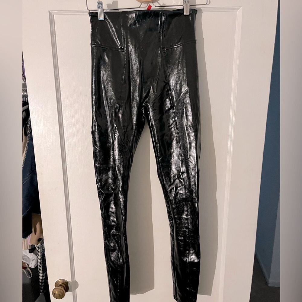 Patent faux leather spanx leggings